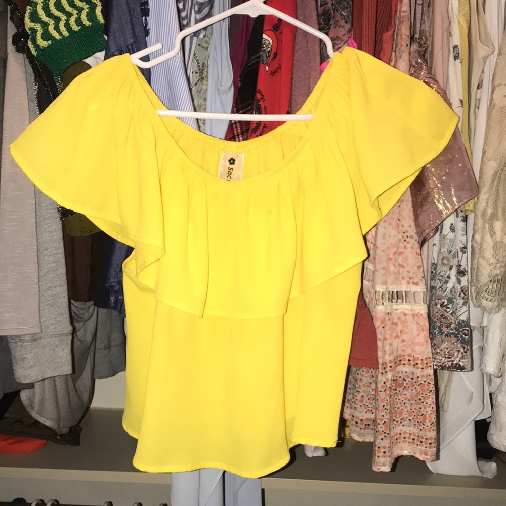 Off The Shoulder Yellow Blouse